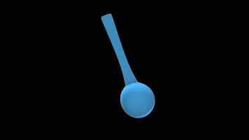 Plastic Scoop Spoon Rotating on a Transparent Background. Seamless Loop. 4K video