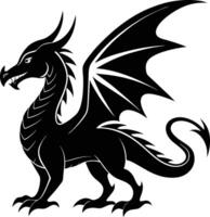 Mysterious Dragon Silhouette Symbol of Power and Myth vector