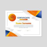 modern certificate colorful abstract waves vector