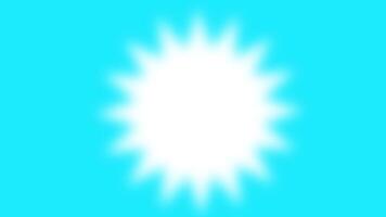Animation von hell, kreisförmig Sunburst gegen ein lebendig Blau Hintergrund, ausstrahlen Energie und Wärme, perfekt zum Sommer- thematisch Designs und Visuals video