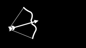 Animation of bow and arrow icon symbolizes precision and focus, often representing goals, targets, or the pursuit of success in various contexts video