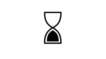 Animation of hourglass icon symbolizes the passage of time, often used to indicate waiting periods or the need for patience during processes video