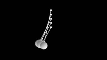 Animation of Newton cradle icon symbolizes the principles of momentum and energy transfer, often used in educational contexts to illustrate physics concepts video