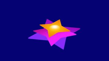 Animation of colorful star icon symbolizes creativity and achievement, often used to represent excellence, recognition, and standout qualities in various designs video