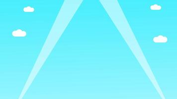 Animation of bright blue sky featuring fluffy clouds and rays of light, creating a whimsical and uplifting scene ideal for various creative uses video
