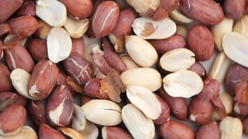 Close-Up View of Raw Shelled Peanuts for Culinary Use video
