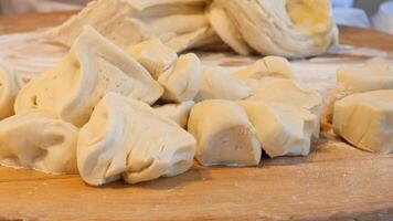 Freshly Cut Dough That Has Been Skillfully Prepared and is Ready for Baking video