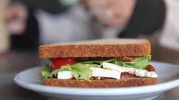 A Delicious Whole Grain Sandwich Made with an Array of Fresh Ingredients video