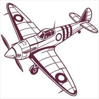 A drawing of a plane with a propeller vector