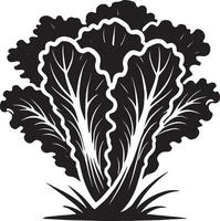Refined lettuce plant silhouette design on a crisp white background vector