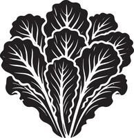 Textured lettuce leaf artwork on a blank white canvas vector