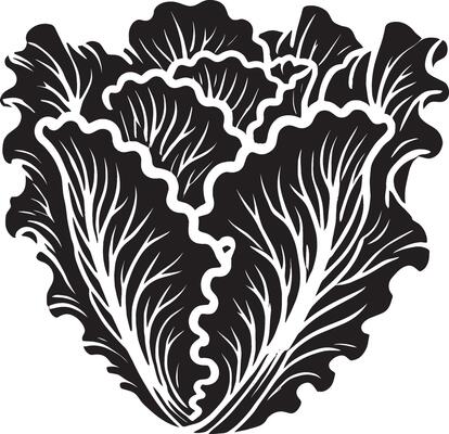 Emotive lettuce leaf design on a crisp white background
