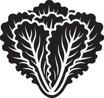 Subtle lettuce leaf shape on a pure white surface vector