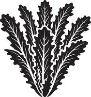 único lechuga planta silueta diseño en un prístino blanco fondo vector