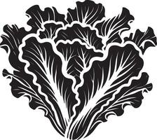 Harmonious lettuce leaf silhouette on a clean white backdrop vector