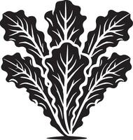 Modern lettuce leaf artwork on a white backdrop vector