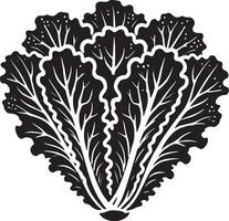 Lovely lettuce leaf silhouette on a pure white background vector