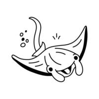 A graceful manta ray gliding through the ocean waters vector