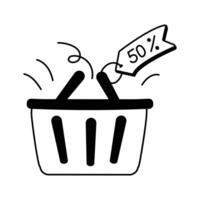 A basket icon for adding items during online shopping vector