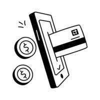 Icon showing digital transaction methods for online purchases vector