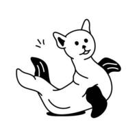 An icon of a sea cat, a creature that combines the features of a cat and a seal vector