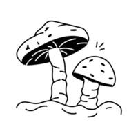 A group of mushrooms growing underwater, ready to use icon vector