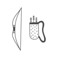 Bow and Quiver with Arrows Illustration vector
