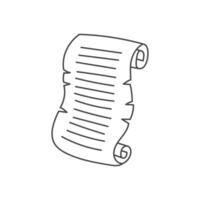 Unfolded Scroll with text and torn edges Icon vector