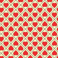 Seamless pattern of hearts in a square vector