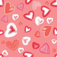 Seamless pattern hearts vector