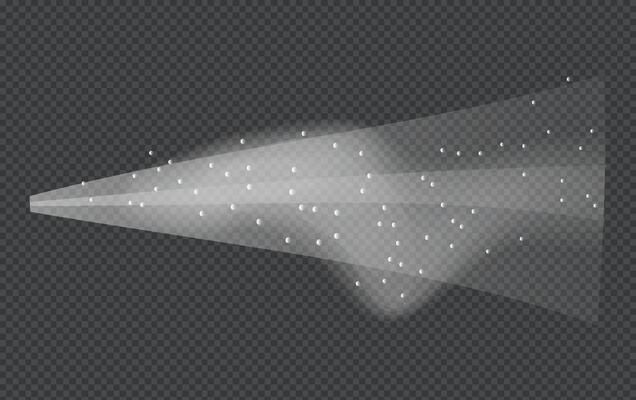 Water spray white smoke or fog dust and dots, mist of atomizer. Trigger Sprayer effect with spray or stream nozzles. Abstract dots clouds, blizzard. 3d elements illustration