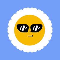 Daisy flower smiling face, cute sunflower emoji for different emotions, great for adding joy to your designs vector