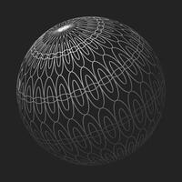 3D sphere mesh grid. Ball or sphere in grid of line. 3D abstract object in wireframe of lines and dots. illustration vector