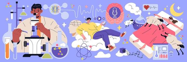 Biohacking. Flat Illustration vector