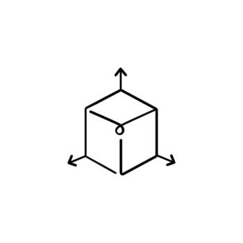 3d modelado software línea estilo icono diseño vector