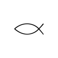 Ichthys Line Style Icon Design vector