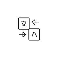 Foreign Language Line Style Icon Design vector