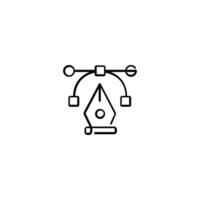 Pen Tool Line Style Icon Design vector