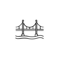 Golden Gate Line Style Icon Design vector