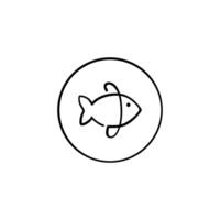 Contains Fish Line Style Icon Design vector