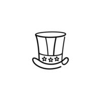 Uncle Sam Hat Line Style Icon Design vector