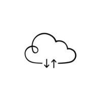 Cloud Data Line Style Icon Design vector