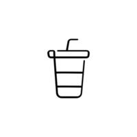 Drink Cup Line Style Icon Design vector