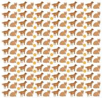 dog, cat with fruit as a pattern background vector