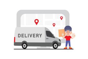 Connecting Locations Through Delivery Service vector
