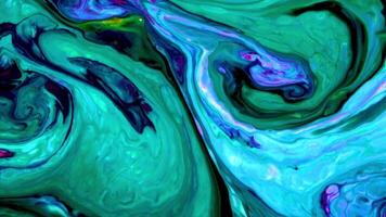 Abstract background with psychedelic painting in colorful vivid colors. Organic effect with fluid painting moving and sliding slowly. Swirls and spreading. video