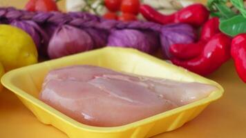 Delicious Fresh Chicken Breast Accompanied by Colorful and Nutritious Vegetables video