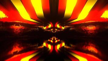 Red and Yellow Neon Ceiling Corridor Background VJ Loop in 4K video