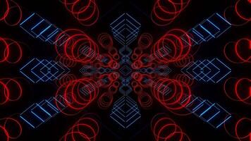 Red and Blue Abstract Neon Shape Movements Background VJ Loop in 4K video