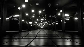 White Boll Lamp Mirror Corridor Background VJ Loop in 4K video